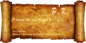Pacurariu Kamil névjegykártya